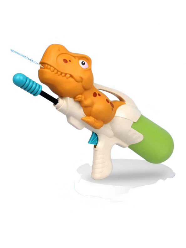 Dinosaur Water Gun Pichkari Toy for Kids | Teal T-Rex Squirt Blaster | Fun Summer Outdoor Play Orange LMI14355.