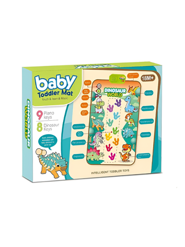 Dinosaur World Musical Play Mat – Piano Dance Mat with 9 Piano Keys, 8 Dinosaur Sound Effects, Touch & Step Educational Music Toy LMI15319.