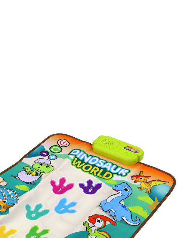 Dinosaur World Musical Play Mat – Piano Dance Mat with 9 Piano Keys, 8 Dinosaur Sound Effects, Touch & Step Educational Music Toy LMI15319.