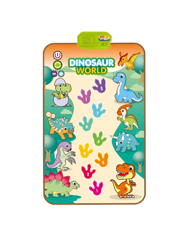 Dinosaur World Musical Play Mat – Piano Dance Mat with 9 Piano Keys, 8 Dinosaur Sound Effects, Touch & Step Educational Music Toy LMI15319.