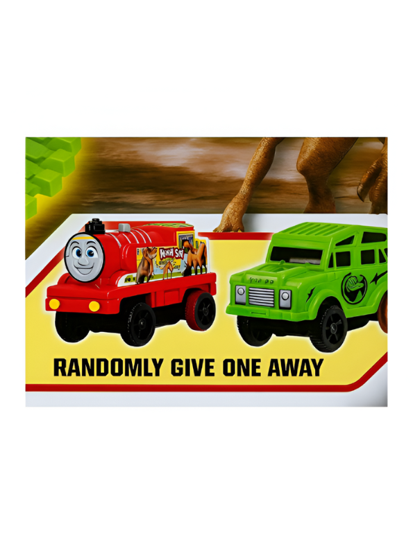 Dinosaur Race Track Set 165 PCS – Glow in the Dark Flexible Dinosaur World Track Toy with Bridge, 2 LED Cars & Dinosaurs LMI14941.