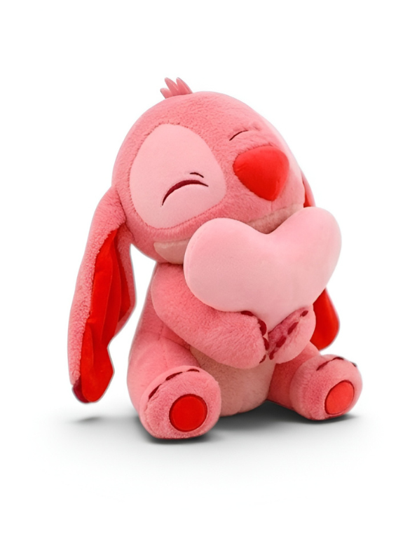 Disney Lilo Angel Plush - 10-Inch Stuffed Animal Holding Heart Pink ST16616.
