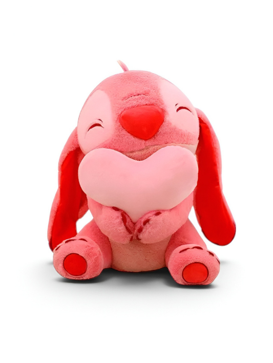 Disney Lilo Angel Plush - 10-Inch Stuffed Animal Holding Heart Pink ST16616.