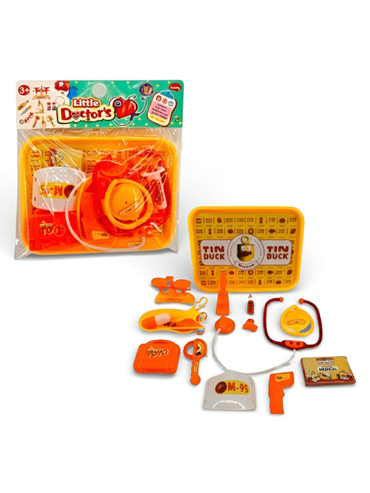 Little Doctor's Pretend Play Medical Kit - Yellow & Orange Toy Surgeon Set for Kids - Perfect Birthday Gift for Toddlers and Preschoolers LMI13866