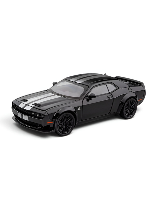 Dodge Challenger SRT Hellcat Diecast Model Car | Black 1:22 Scale Diecast Car Collectible Model Car for Kids & Adults TV6761