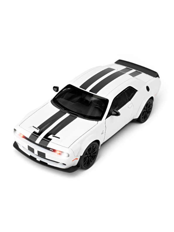 Dodge Challenger SRT Hellcat Diecast Model Car | White 1:22 Scale Diecast Car Collectible Model Car for Kids & Adults TV6761
