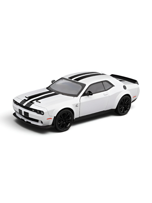 Dodge Challenger SRT Hellcat Diecast Model Car | White 1:22 Scale Diecast Car Collectible Model Car for Kids & Adults TV6761