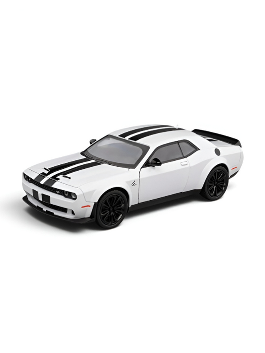 Dodge Challenger SRT Hellcat Diecast Model Car | White 1:22 Scale Diecast Car Collectible Model Car for Kids & Adults TV6761