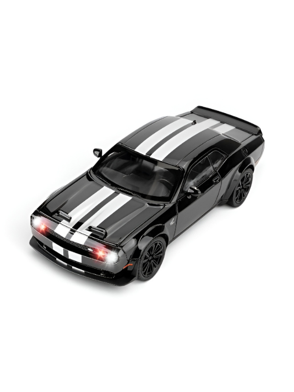 Dodge Challenger SRT Hellcat Diecast Model Car | Black 1:22 Scale Diecast Car Collectible Model Car for Kids & Adults TV6761
