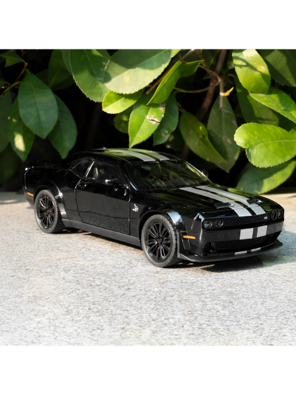 Dodge Challenger SRT Hellcat Diecast Model Car | Black 1:22 Scale Diecast Car Collectible Model Car for Kids & Adults TV6761