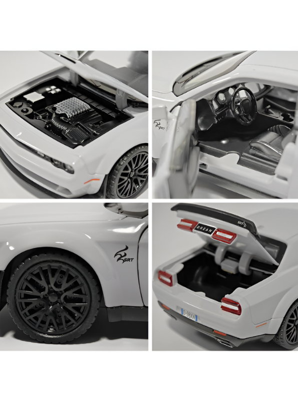 Dodge Challenger SRT Hellcat Redeye 1:32 Scale Diecast Model Car – Detailed Collectible Replica White - Free Car Inside - LMI15646.