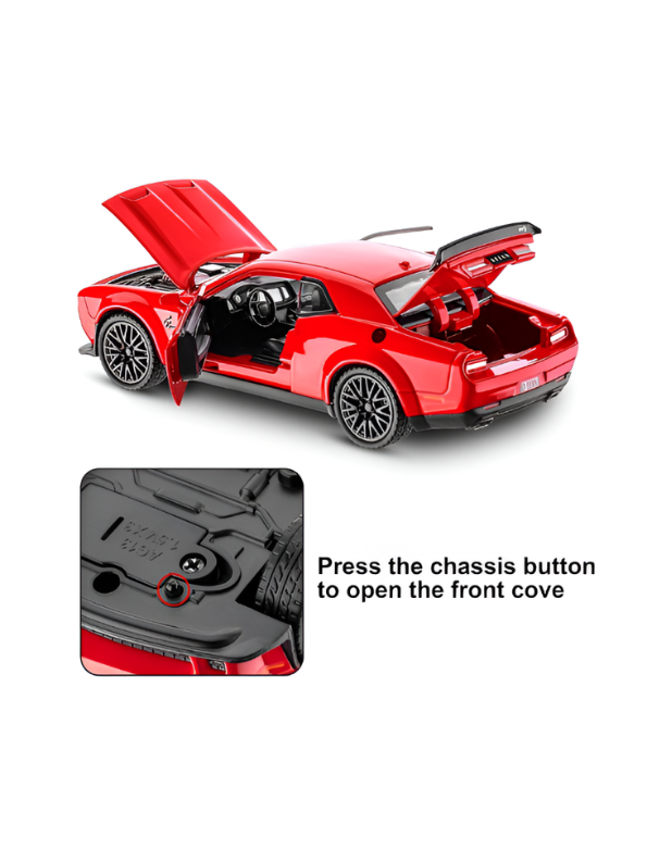 Dodge Challenger SRT Hellcat Redeye 1:32 Scale Diecast Model Car – Detailed Collectible Replica Red LMI15646.