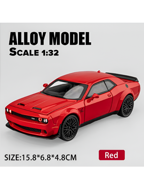Dodge Challenger SRT Hellcat Redeye 1:32 Scale Diecast Model Car – Detailed Collectible Replica Red LMI15646.