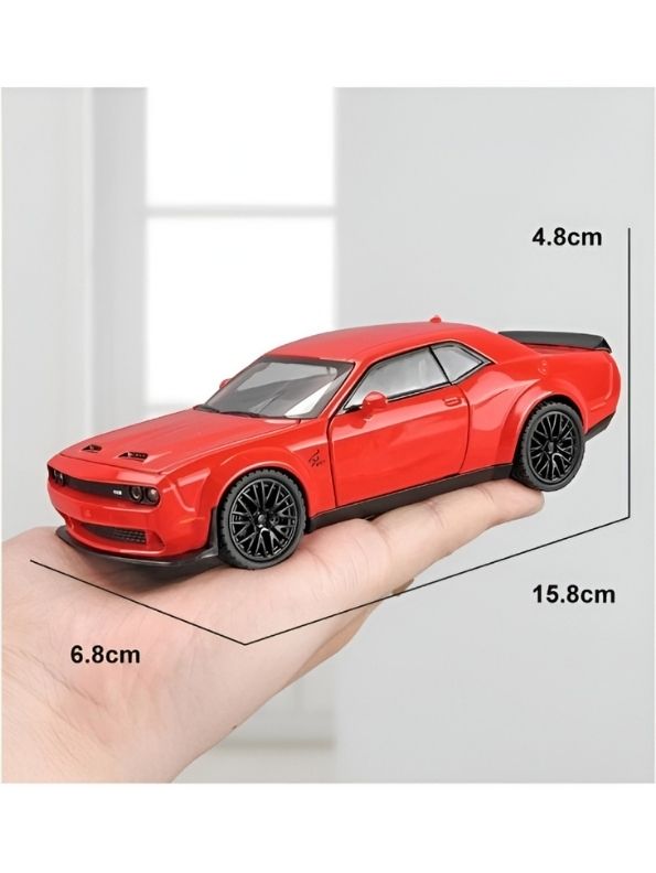 Dodge Challenger SRT Hellcat Widebody 1:32 Scale Red Alloy Model Car with Acrylic Display Box MD29