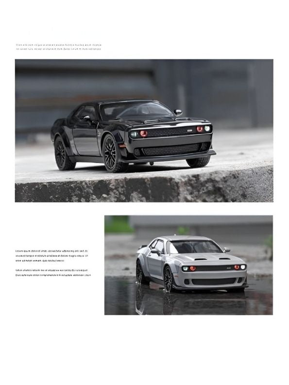 Dodge Challenger SRT Hellcat Widebody 1:32 Scale Black Alloy Model Car with Acrylic Display Box MD29