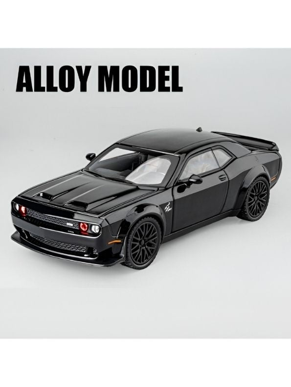 Dodge Challenger SRT Hellcat Widebody 1:32 Scale Black Alloy Model Car with Acrylic Display Box MD29