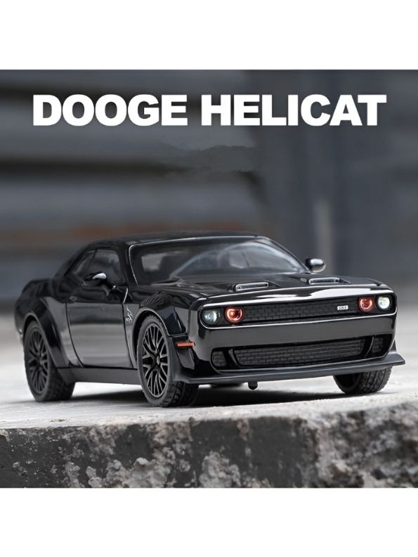 Dodge Challenger SRT Hellcat Widebody 1:32 Scale Black Alloy Model Car with Acrylic Display Box MD29