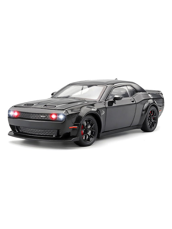 Dodge Challenger Hellcat 1:24 Diecast Metal Model – Black - Scale 1:24 - Toyloft
