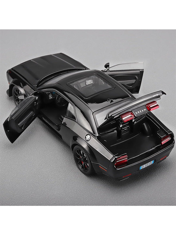 Dodge Challenger Hellcat 1:24 Diecast Metal Model – Black - Scale 1:24 - Toyloft
