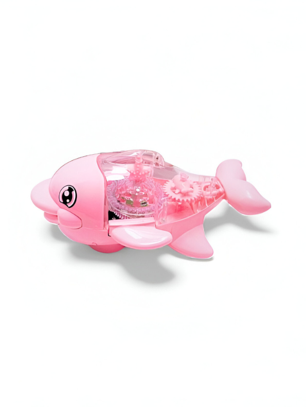 Dolphin Toy – Musical Pink Dolphin Toy with Flashing Lights, Moving Gears & Sound | Battery Operated Fun Toy for Kids Pink LMI14901.