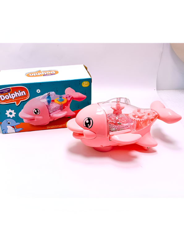 Dolphin Toy – Musical Pink Dolphin Toy with Flashing Lights, Moving Gears & Sound | Battery Operated Fun Toy for Kids Pink LMI14901.