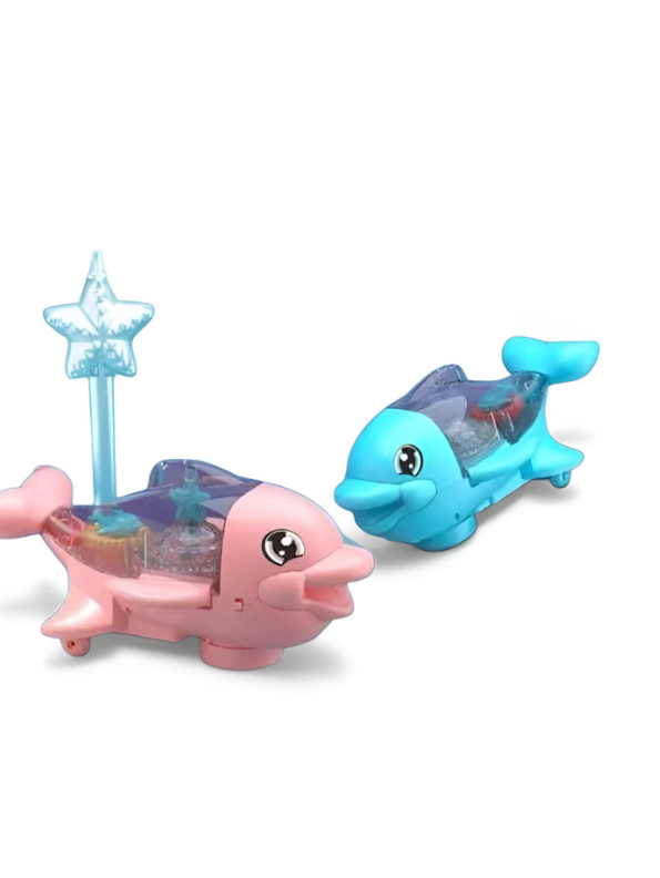 Dolphin Toy – Musical Pink Dolphin Toy with Flashing Lights, Moving Gears & Sound | Battery Operated Fun Toy for Kids Blue LMI14901.