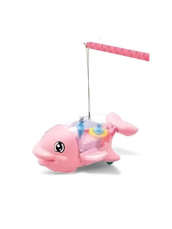 Dolphin Toy – Musical Pink Dolphin Toy with Flashing Lights, Moving Gears & Sound | Battery Operated Fun Toy for Kids Pink LMI14901.