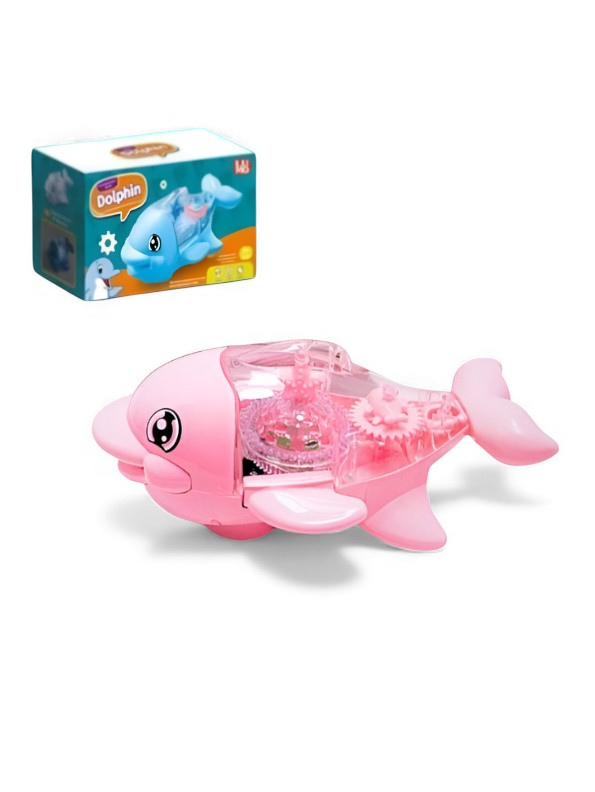 Dolphin Toy – Musical Pink Dolphin Toy with Flashing Lights, Moving Gears & Sound | Battery Operated Fun Toy for Kids Pink LMI14901.
