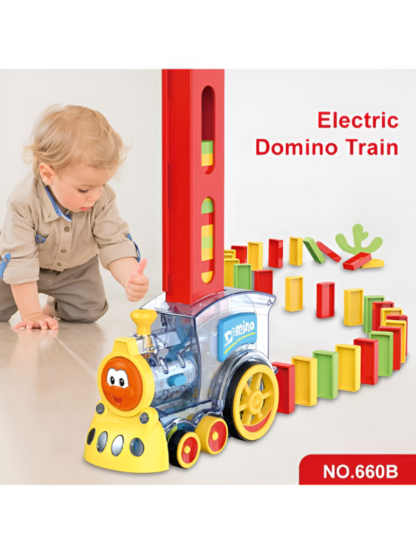 Domino Mini Train Set – Automatic Domino Laying Toy with 60 Colorful Blocks | Educational STEM Toy for Kids LMI11173.
