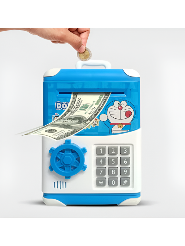 Doraemon Digital Piggy Bank with Password Lock, Auto Cash Scroll & Sound Effects | ATM Money Saving Box | Model LMI10365