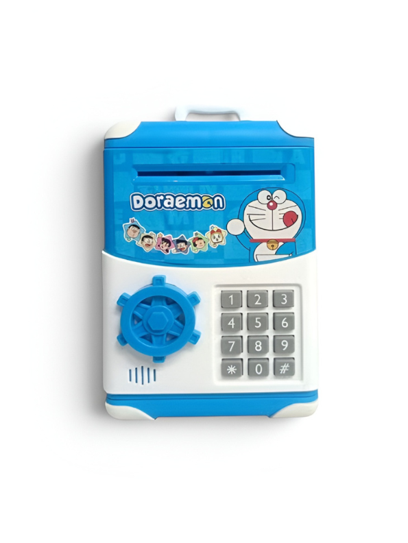 Doraemon Digital Piggy Bank with Password Lock, Auto Cash Scroll & Sound Effects | ATM Money Saving Box | Model LMI10365