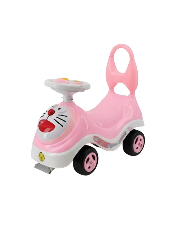Doraemon Kids Ride-On Push Car – Pink Toddler Walker with Easy-Grip Steering Wheel & High Back Support LMI14101.