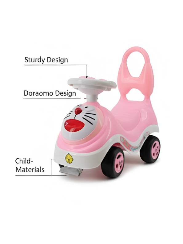 Doraemon Kids Ride-On Push Car – Pink Toddler Walker with Easy-Grip Steering Wheel & High Back Support LMI14101.