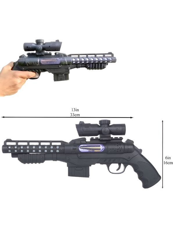 Double-Barrel Electric Toy Gun with LED Lights and Sound Effects – Kids' Pretend Play Blaster MD448