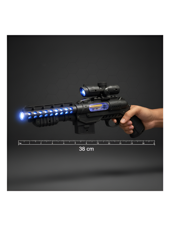 Double-Barrel Electric Toy Gun with LED Lights and Sound Effects – Kids' Pretend Play Blaster LMI10174