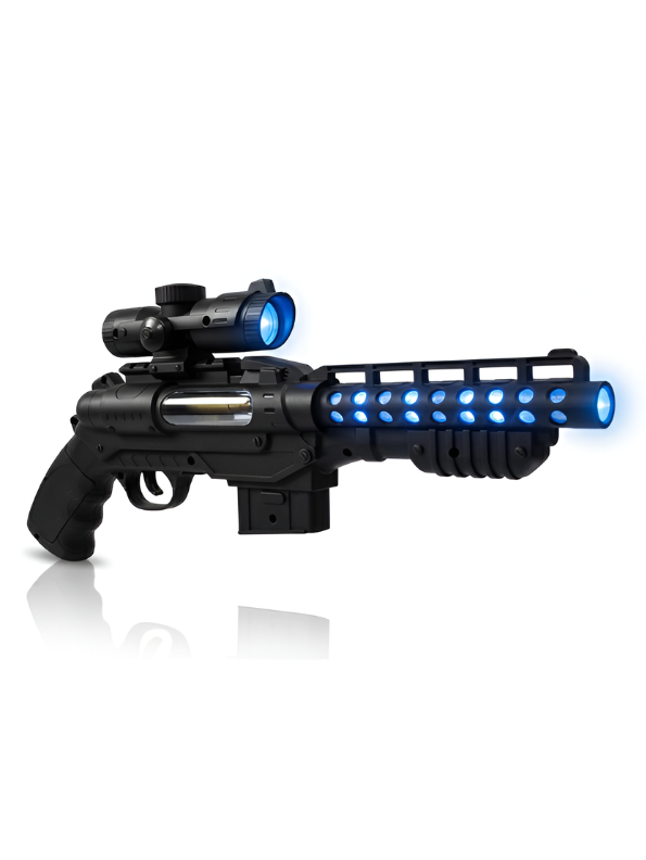 Double-Barrel Electric Toy Gun with LED Lights and Sound Effects – Kids' Pretend Play Blaster LMI10174
