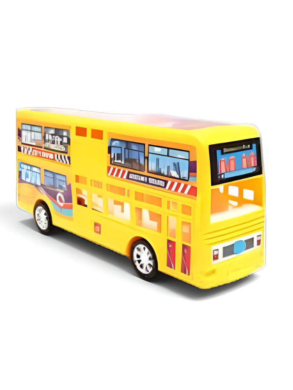Double Decker Sightseeing Bus Toy for Kids – Friction Powered City Tour Vehicle, Realistic Interior & Smooth Edges for Toddlers LMI7620
