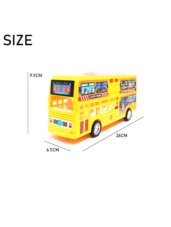 Double Decker Sightseeing Bus Toy for Kids – Friction Powered City Tour Vehicle, Realistic Interior & Smooth Edges for Toddlers LMI7620