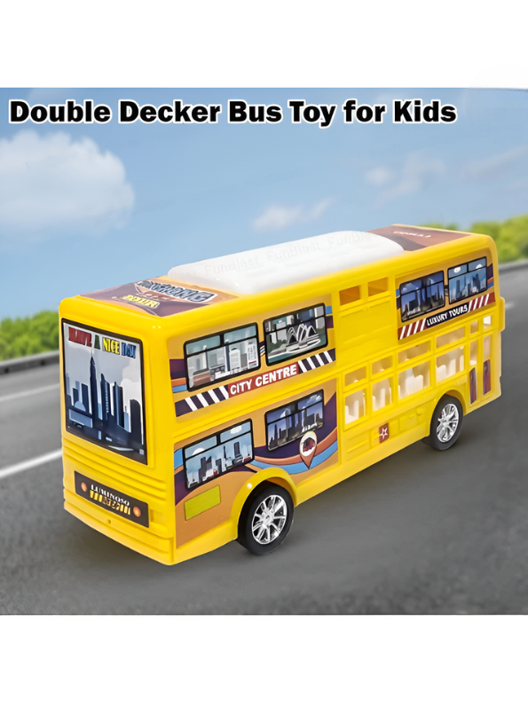 Double Decker Sightseeing Bus Toy for Kids – Friction Powered City Tour Vehicle, Realistic Interior & Smooth Edges for Toddlers LMI7620