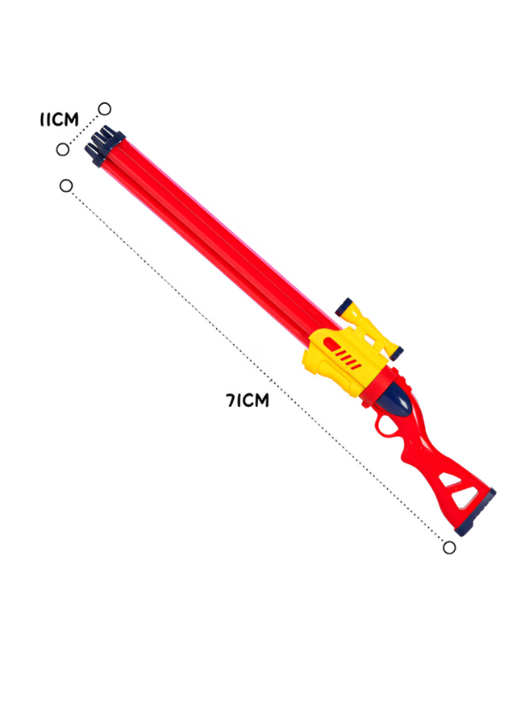 DoubleJet – 2-Nozzle Water Gun | Long Range Pump Action Holi Pichkari for Outdoor Games Red LMI15938.