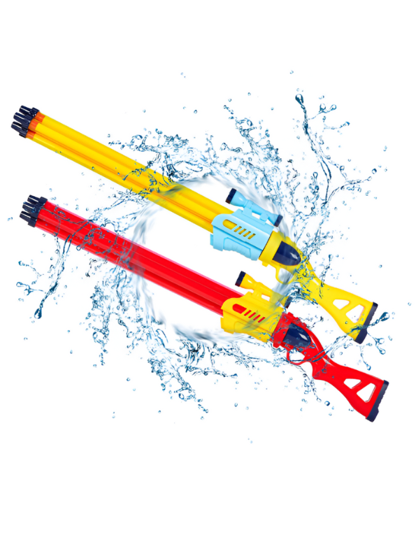 DoubleJet – 2-Nozzle Water Gun | Long Range Pump Action Holi Pichkari for Outdoor Games Red LMI15938.