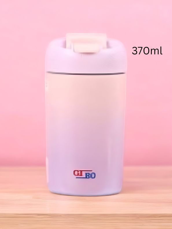 Pink - Double Shaded 2-in-1 Water Bottle 370ml – Stylish & Compact for Office Workers NOV3295.