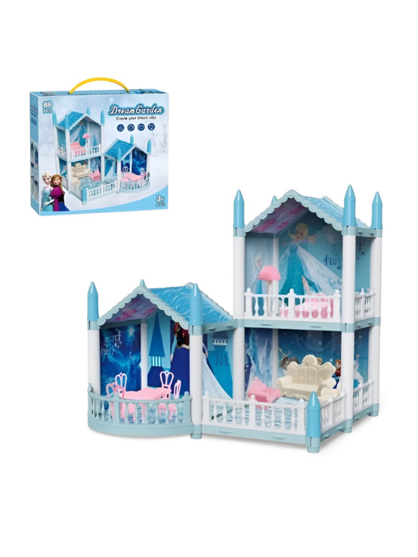 Dream Garden Frozen DIY Dollhouse Ice Castle – 88pcs Building Blocks Playset with Mini Doll MD2851.