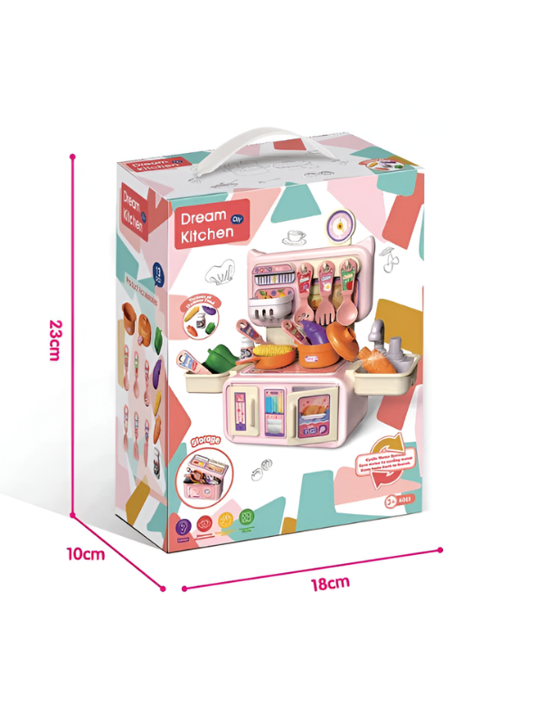 Dream Kitchen 13-Piece Toddler Cooking Playset with Functional Sink & Accessories MD562