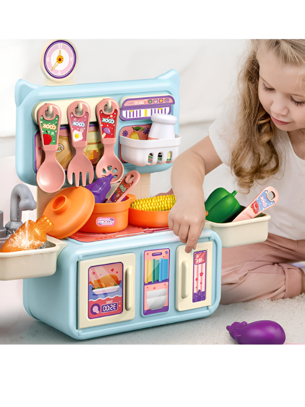 Dream Kitchen 13-Piece Toddler Cooking Playset with Functional Sink & Accessories MD562