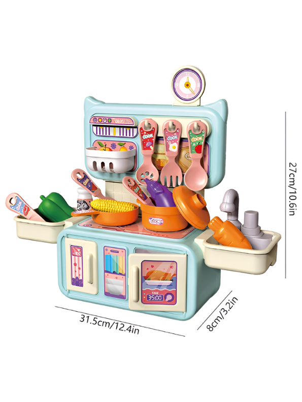 Dream Kitchen 13-Piece Toddler Cooking Playset with Functional Sink & Accessories MD562