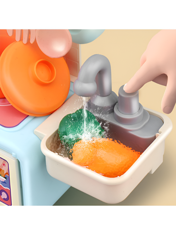 Dream Kitchen 13-Piece Toddler Cooking Playset with Functional Sink & Accessories MD562