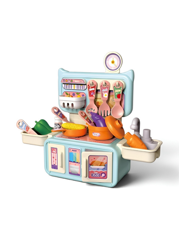 Dream Kitchen 13-Piece Toddler Cooking Playset with Functional Sink & Accessories MD562