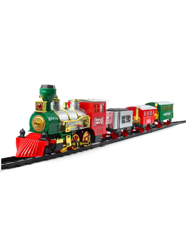 Dream Train Deluxe Electric Railway Set – Battery Operated Train Toy with Tracks, Lights, Sounds & Double Speed | Classic Model Train Set LMI13295.