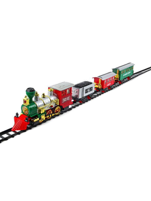 Dream Train Deluxe Electric Railway Set – Battery Operated Train Toy with Tracks, Lights, Sounds & Double Speed | Classic Model Train Set LMI13295.